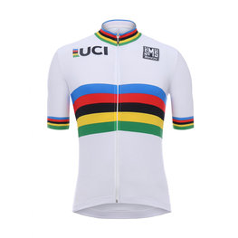 SANTINI Cyklistický dres s krátkým rukávem - WORLD - bílá